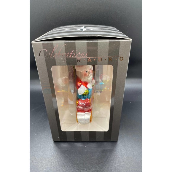 New Radko Celebrations Blown Glass Santa - Picture 3 of 4